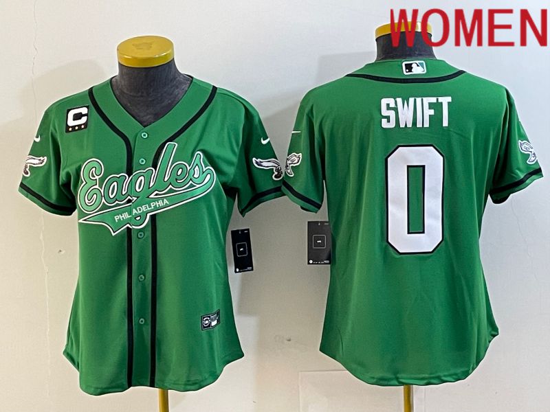 Women Philadelphia Eagles #0 Swift Green Nike 2023 Co Branding Game NFL Jersey style 2->women nfl jersey->Women Jersey